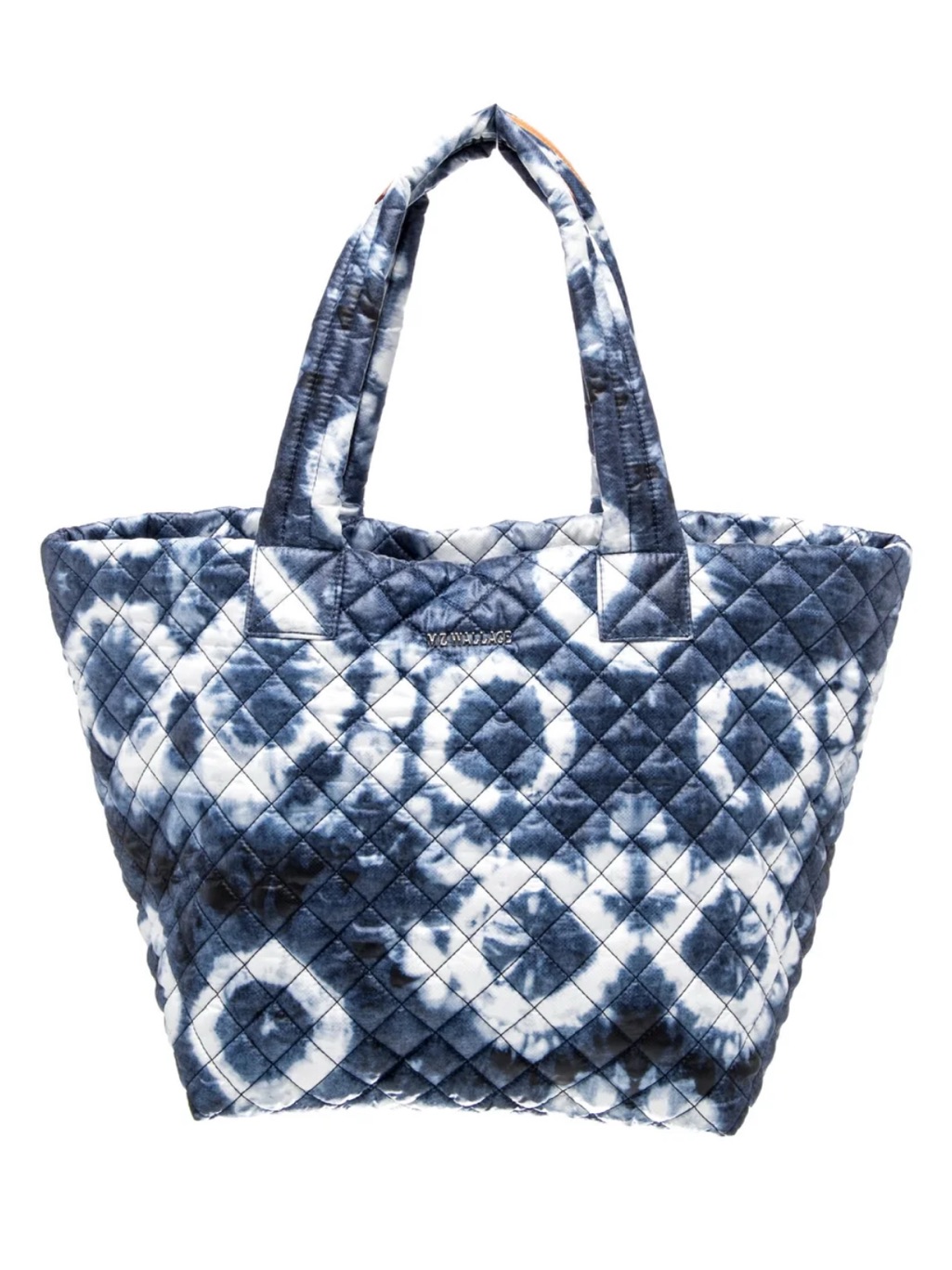 Nwot Mz Wallace Quilted Indigo And White Tie-Dye Shoulder Tote